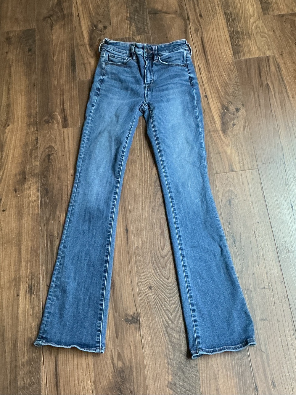American Eagle Flare Jeans Next Level Stretch Low Rise 00 Y2K Casual Retro